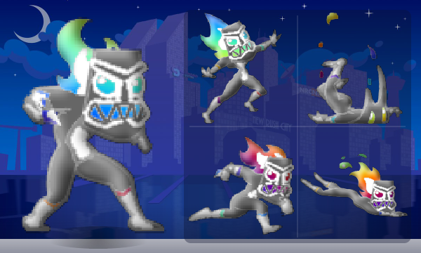 Rainbow Flames Gray - a Hothead skin